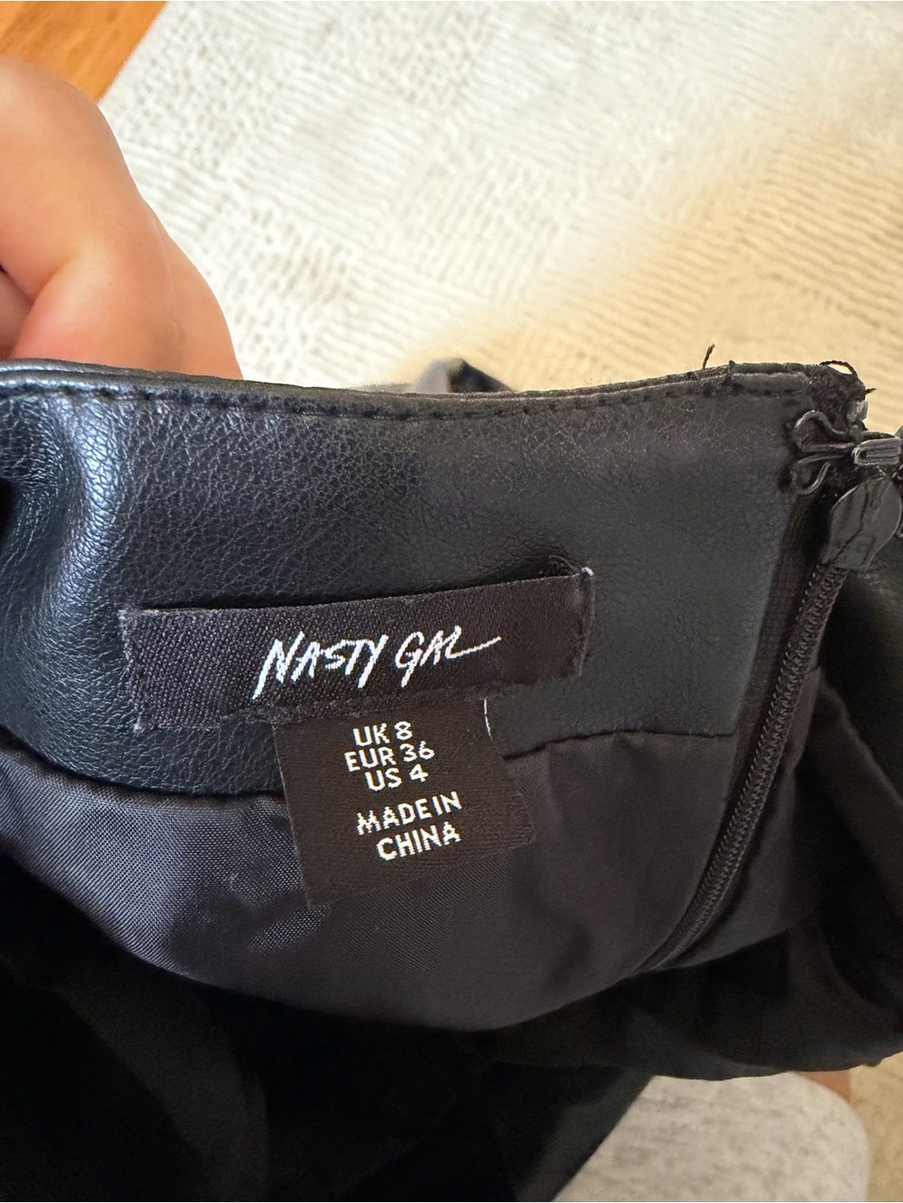Nasty Gal Black Faux Leather Spaghetti-Strap Mini Dress - Picture 5 of 5